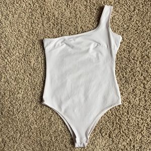 White One Shoulder Bodysuit